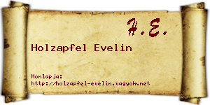 Holzapfel Evelin névjegykártya